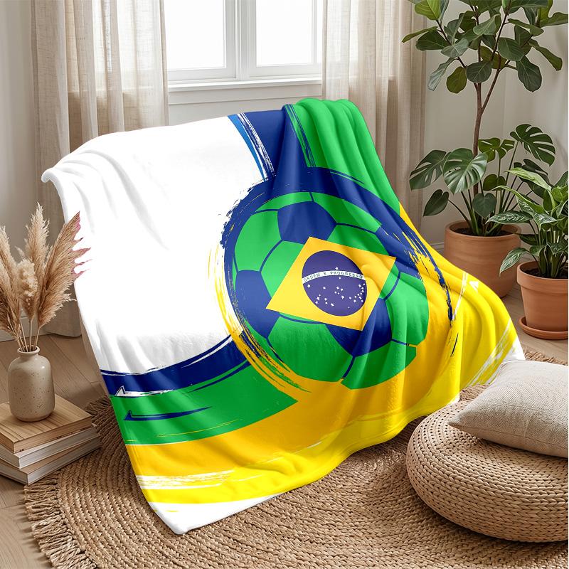 Brazil national football team Theme blanket Soft Flannel Blanket Plush Throw Blanket Cozy Sofa Bed Blanket for Home Decor