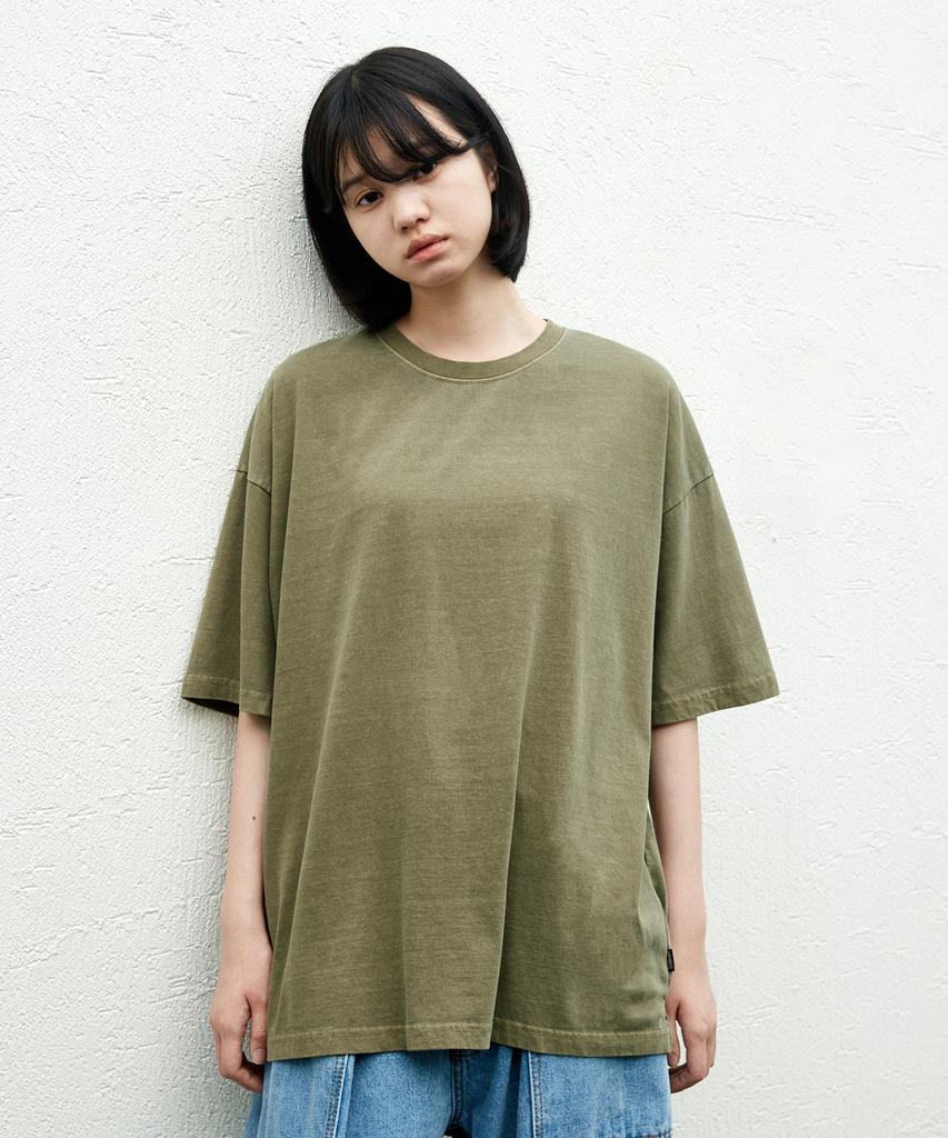 MINIMALPROJECT Oversized Pigment Balloon Short Sleeve T-Shirt (Lightkhaki) Mst131