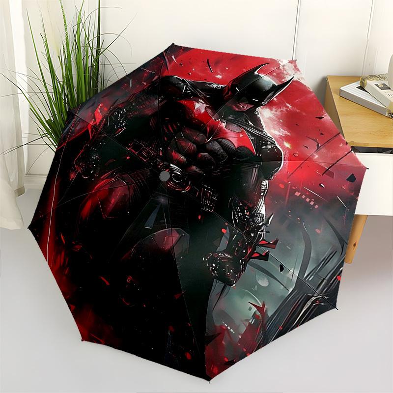 1pc Batman Nightwing Automatic Folding Umbrella - Compact 8-Rib Design, Durable Plastic & Iron1274L