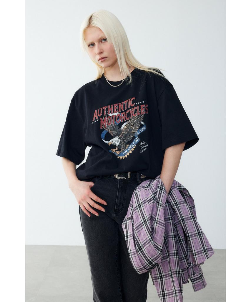 HARLEY-DAVIDSON COLLECTIONS® [Bv] Оригинальная черная футболка с коротким рукавом 'Орел' _Hh16111056
