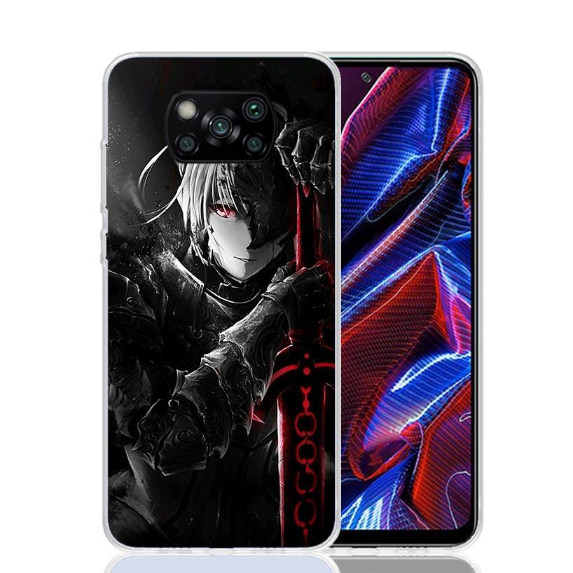 Чехол для телефона Fate Zero Stay Night Saber для Xiaomi Poco X7 X6 X5 Pro F7 Ultra Redmi 15C 15 13 13C 12 12C 10 10A 10C 9 9A 9C 9T Cov