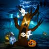 Halloween Decoration, 2.40m Tall Ghost Tree, Self-Inflating, LED Lighting, for Outdoor Areas