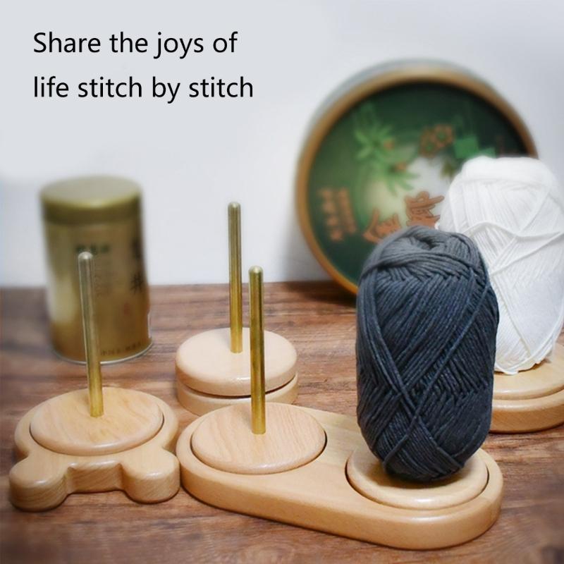 Rotating Wood Yarn Holder for Knitting and Crocheting Project Light Weight Portable Wood Yarn Dispenser Yarn Spool Stand