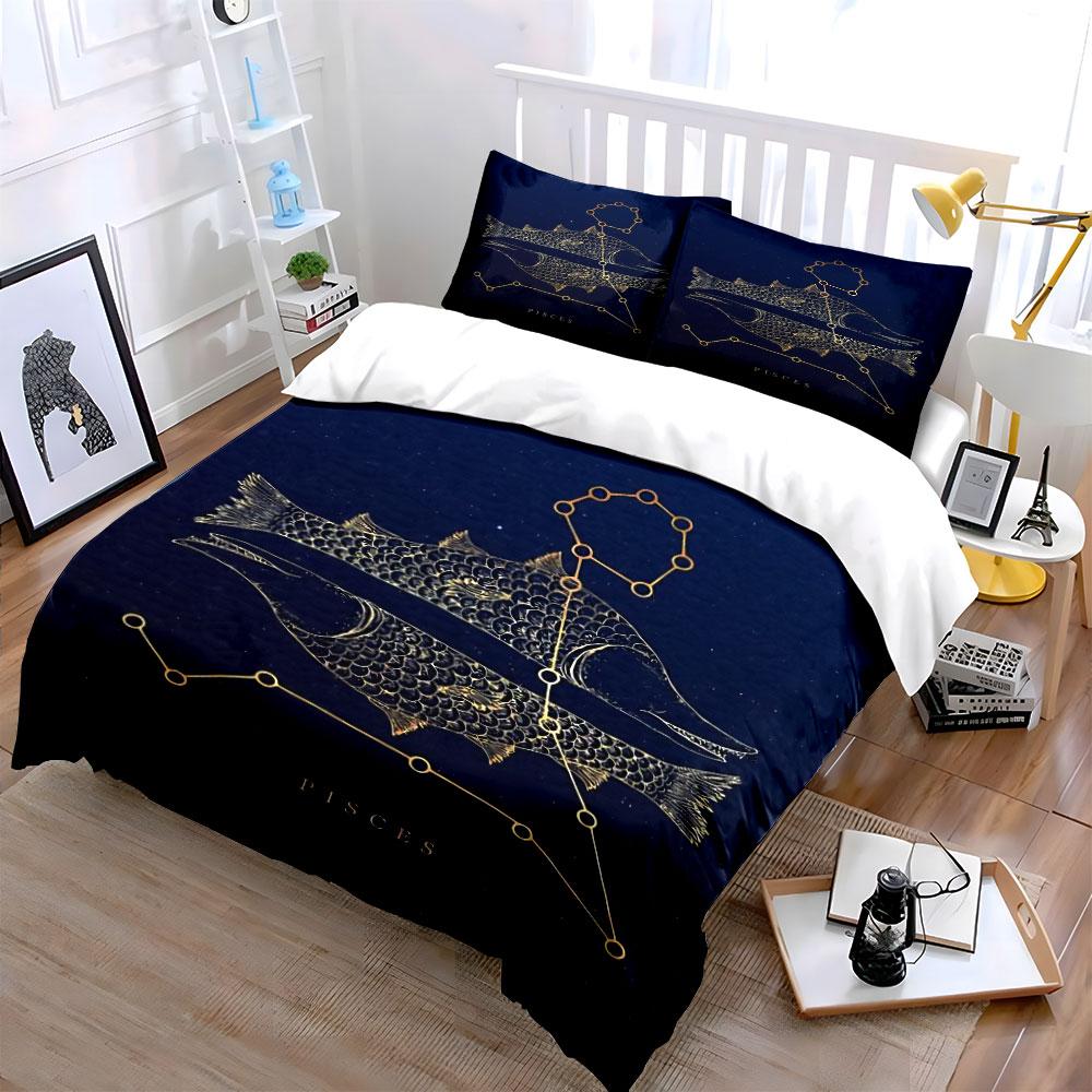 Pisces Constellation Bedding Set Bedding Duvet Cover Set Duvet Cover Pillowcases (1 * Duvet Cover 2 * Pillowcases, without duvet insert)