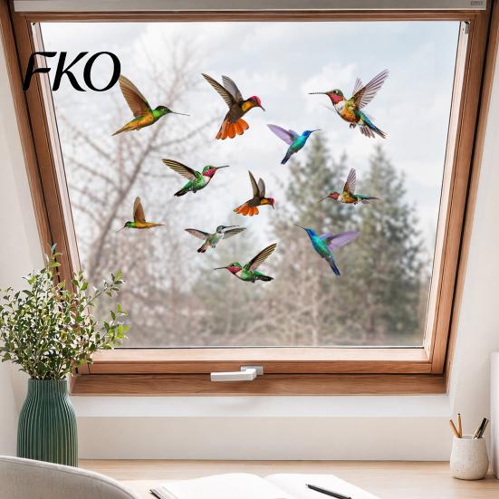 Window Bird Guard Hummingbird Clings, Protection Decals, Removable PVC Anti-Collision Static Stickers Strike Deterrent for Glass Doors And Windows,