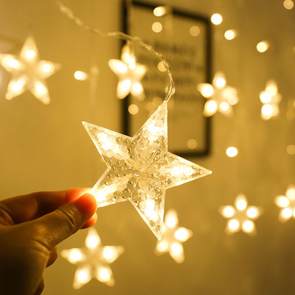 3-M 138 L-EDs Star String Light Home Curtain Decoration Christmas Holiday Party Flashing Light