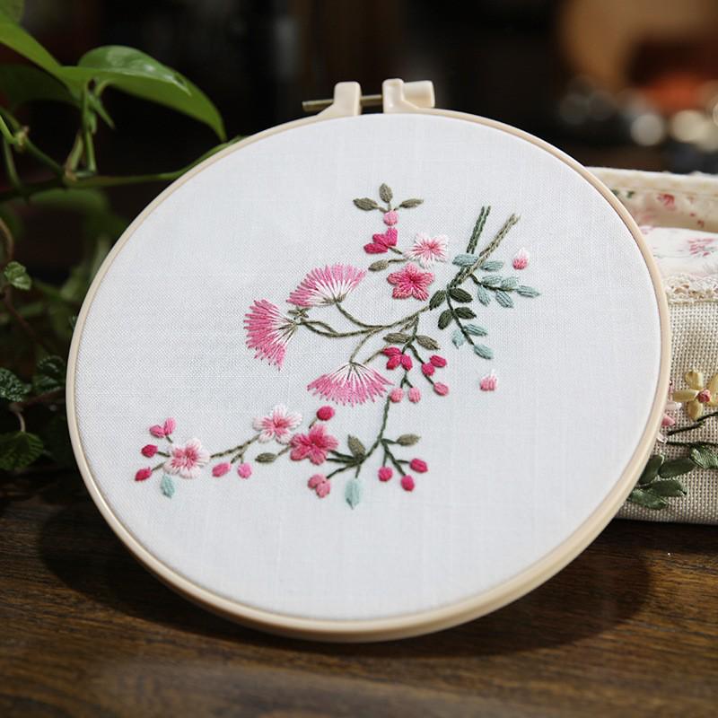 (SU)Полный спектр вышивки крестиком на ткани для вышивки с цветочным комплектом