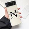 Phone Case For Samsung Galaxy Z Flip 3 4 5 Hard Folding Clear PC Bumper Initial Letter A Z Fashion For Samsung Z Flip 6 Cover