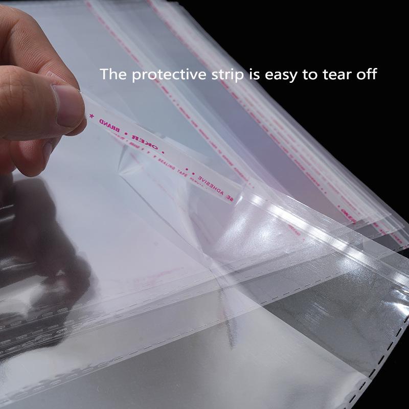 100pcs OPP Bag Self-adhesive Bag Clothing Packaging Bag Transparent Plastic Self-adhesive Self Sealing Adhesive