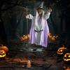 Украшение на Хэллоуин Летающая Ведьма Большая Жуткие Звуковые Эффекты Летающая Ведьма Со Светом Датчик Движения Летающая Ведьма с Метлой Для Двора