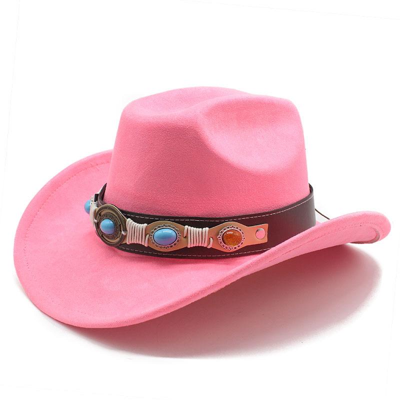 Фетровая шляпа ковбоя в стиле вестерн, тибетский цилиндр, бирюзовые аксессуары, джазовая шляпа, замшевая шляпа