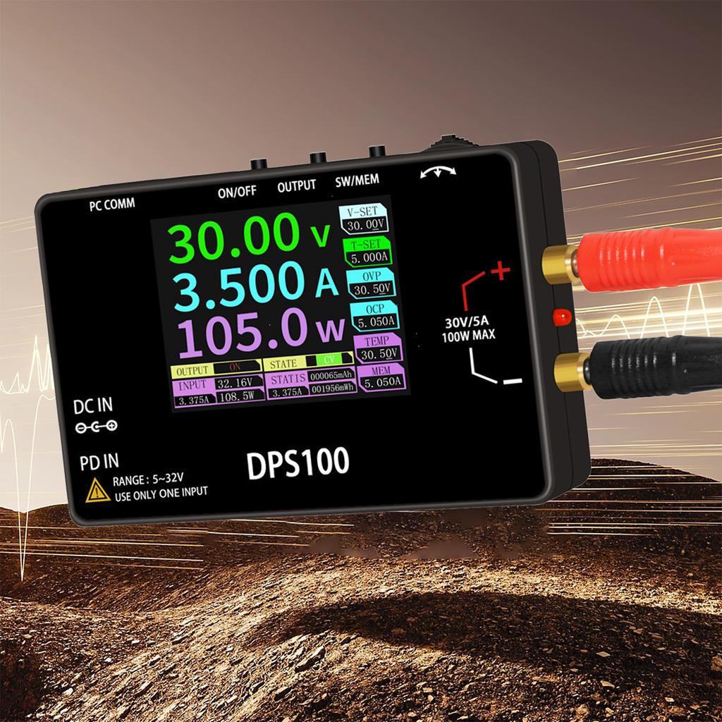 DPS100 Карманный лабораторный источник питания постоянного тока 30 В 5 А Макс. 100 В Карманный размер Настольный Импульсный Программируемый Регулятор напряжения Источник питания