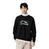 Li Ning Pattern Logo Round Neck Long Pullover Loose Sweatshirt Men Sweatshirt Black AWDUH45-1