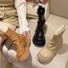 Thick Bottom Women Short Pipe Boots Fashion Back Zipper Platform Shoes  New Autumn Winter Waterproof Non-slip Booties Mujer 2024