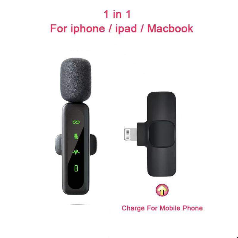 L6 Беспроводной петличный микрофон для мобильного телефона с ветрозащитным чехлом, мини-микрофон для аудио- и видеозаписи для мобильного телефона iPhone Android