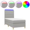 VidaXL Bed Slat Base with Mattress and LEDs, Upholstered Bed, Single Bed, Adult Bed for Indoor Bedroom, 3135333