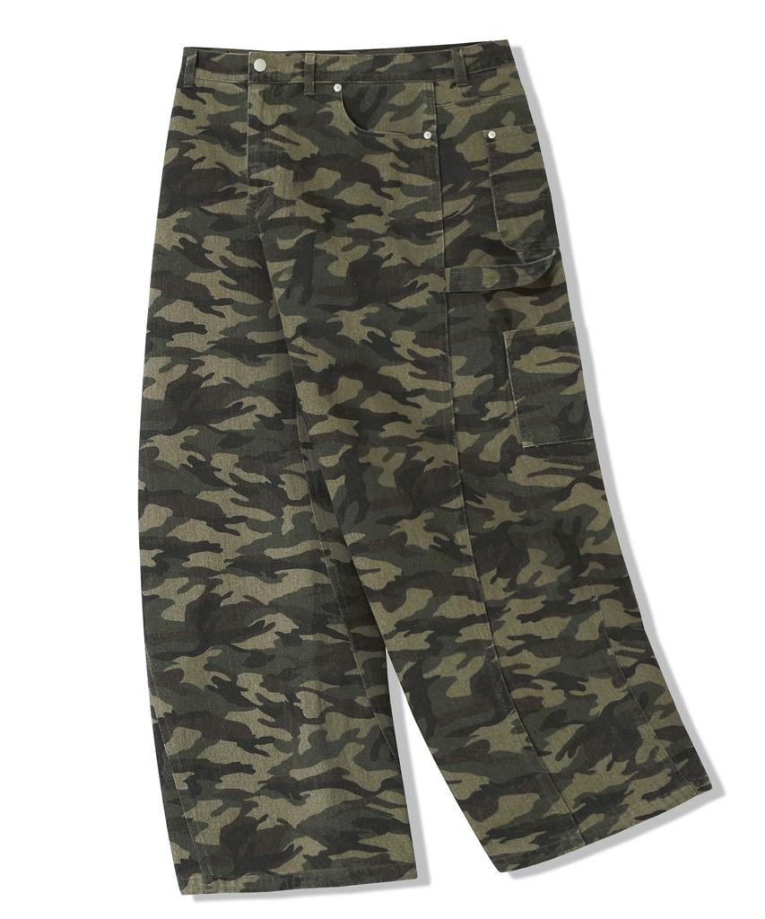 TRILLION Camo Wide Curved Cotton Pants_Deep Khaki