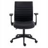 Black faux leather swivel office chair with folding armrests Furnitex
