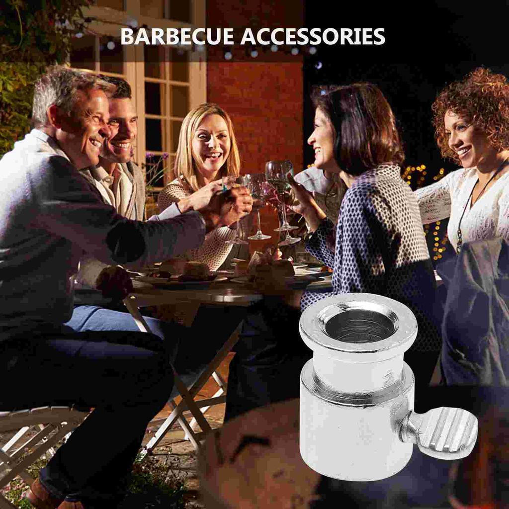 2 Pcs Barbecue Limit Set Outdoor Accessories Grill Sleeves Stop Collar Oven Premium Rotatable Iron Rotary