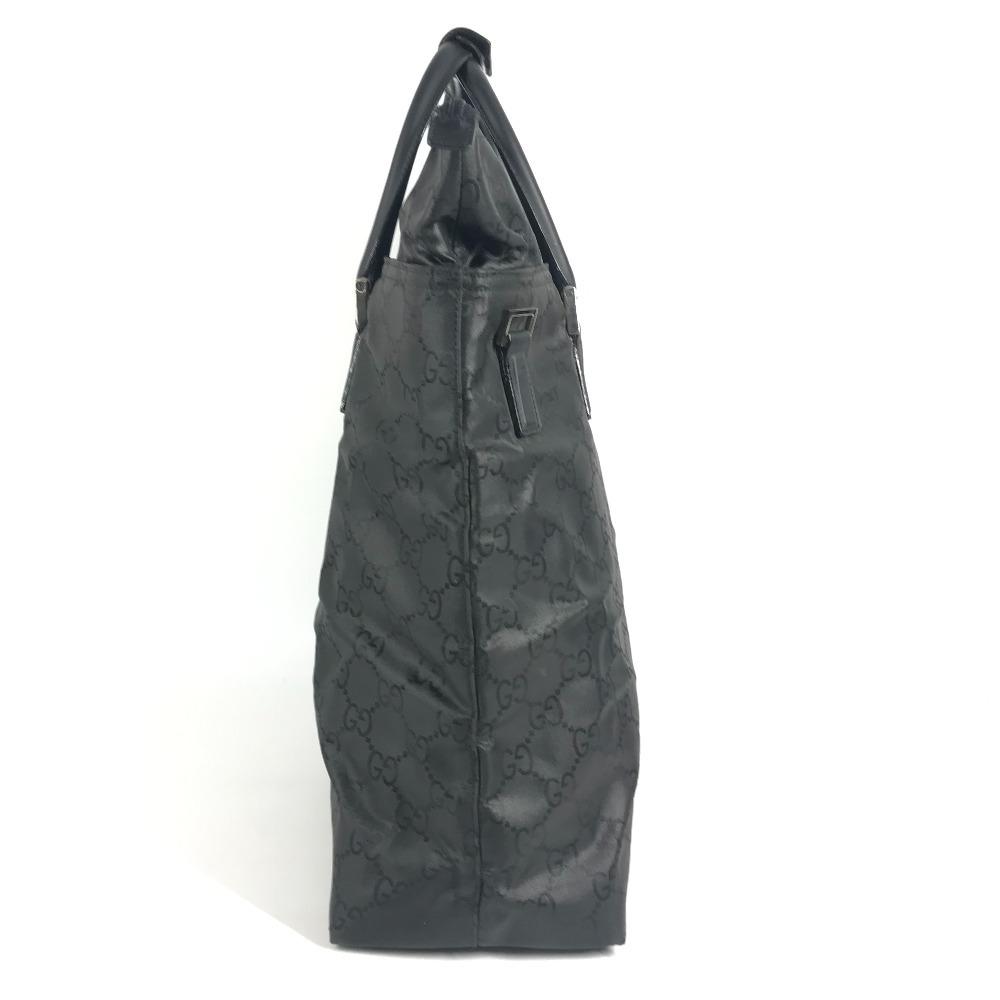 GUCCI 012-0380 Logo GG Vertical Tote Bag Hand Bag Nylon Black