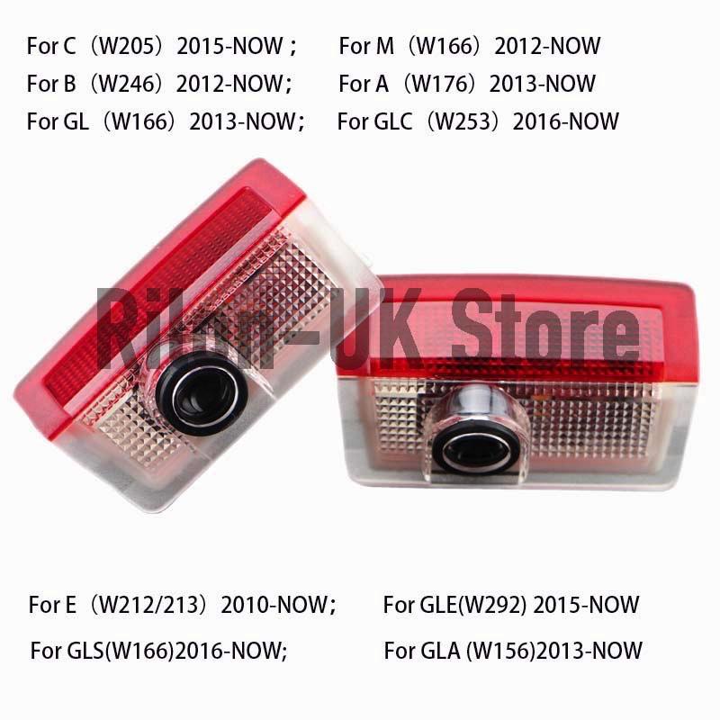 EBHUP1 For Mercedes Benz GLC Gle GlS ML GL A B M C E Class Led Car Door Logo Welcome Shadow Light Laser Projector Ghost Atmosphere lamp