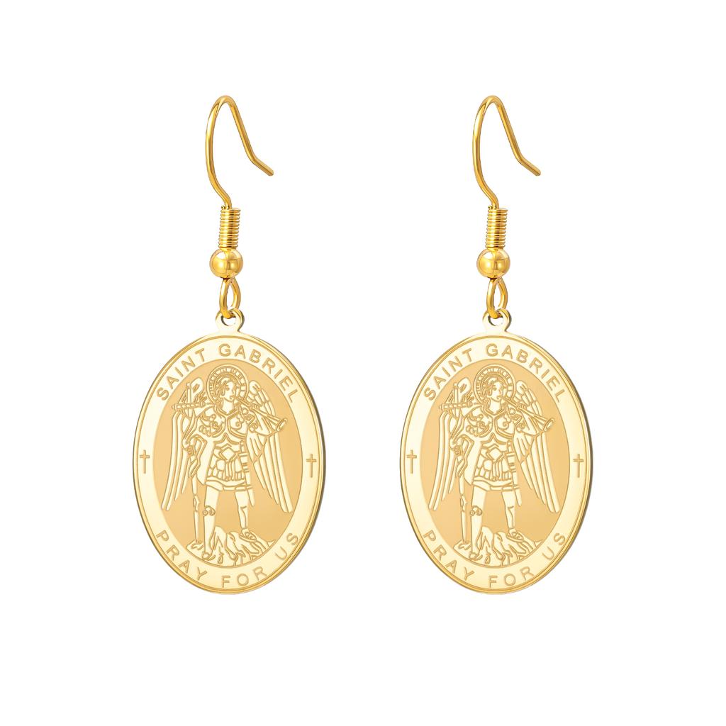 LIKGREAT Серьги с Архангелом Гавриилом Религиозные Ювелирные Изделия из Нержавеющей Стали Вестник Бога Благовещение Подарок для Христианина Католика