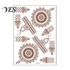 Event Makeup Tattoos Henna Tattoo Stickers, Red Brown Waterproof Lace Temporary Tattoos, Fake Body Indian Mehndi Art for Women Girls, Festival Family