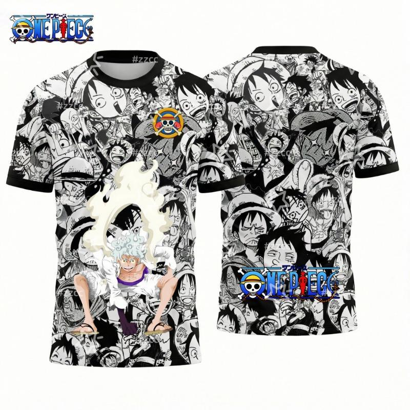 Монки Д. из One Piece. Футболка с принтом Луффи Японское аниме Футбольная майка Спортивная Быстросохнущая Мужская футболка Детская одежда Футболка