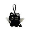 Cute Angel Black Cat Plush Star Wings Bag Chain Car Bag Charm
