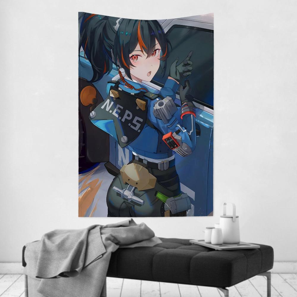 Игровое Аниме Чжу Юань Гобелен Декор Комнаты ZZenless Zone Zero Настенное Полотно Вечеринка Подвесной Фон Декор Комнаты Детская Комната