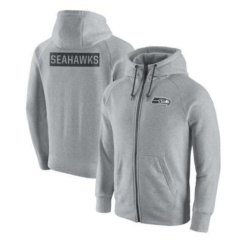 Mens Zip-Up Hooded Sweatshirt NFL Football Loose Fit Casual Sports Top Plus Size