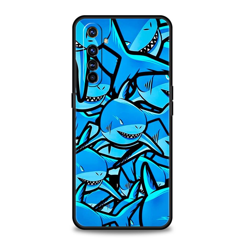 Чехол с узором "Акулы на море" Для Realme C67 C63 C55 C53 C35 C25 C21 GT 2 3 5 6 10 11 12 13 Pro Plus 5G Мягкий ТПУ Чехол для телефона Capas