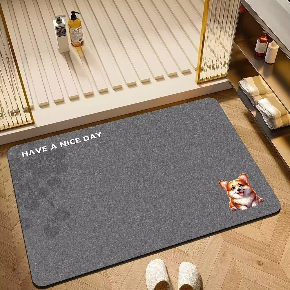Простой принт Ванная комната Утолщенный коврик для ванной Нескользящие ковры У раковины Ванны Прикроватный коврик Коврик для душа Придверный коврик Пена с памятью 3D-подушка