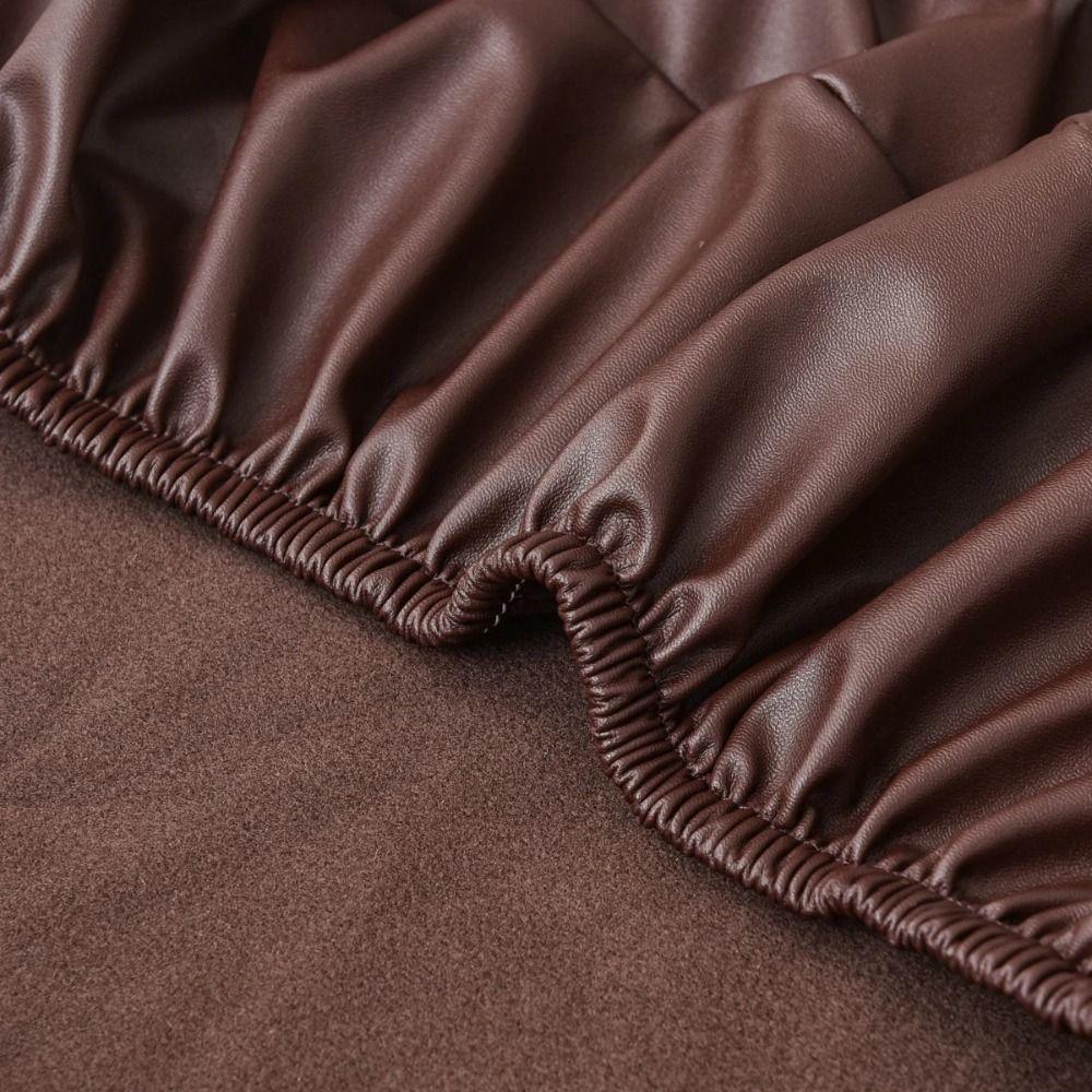 Oil-resistant PU Leather Chair Cover Square Shape Stretch Seat Cushion Cover Living Room