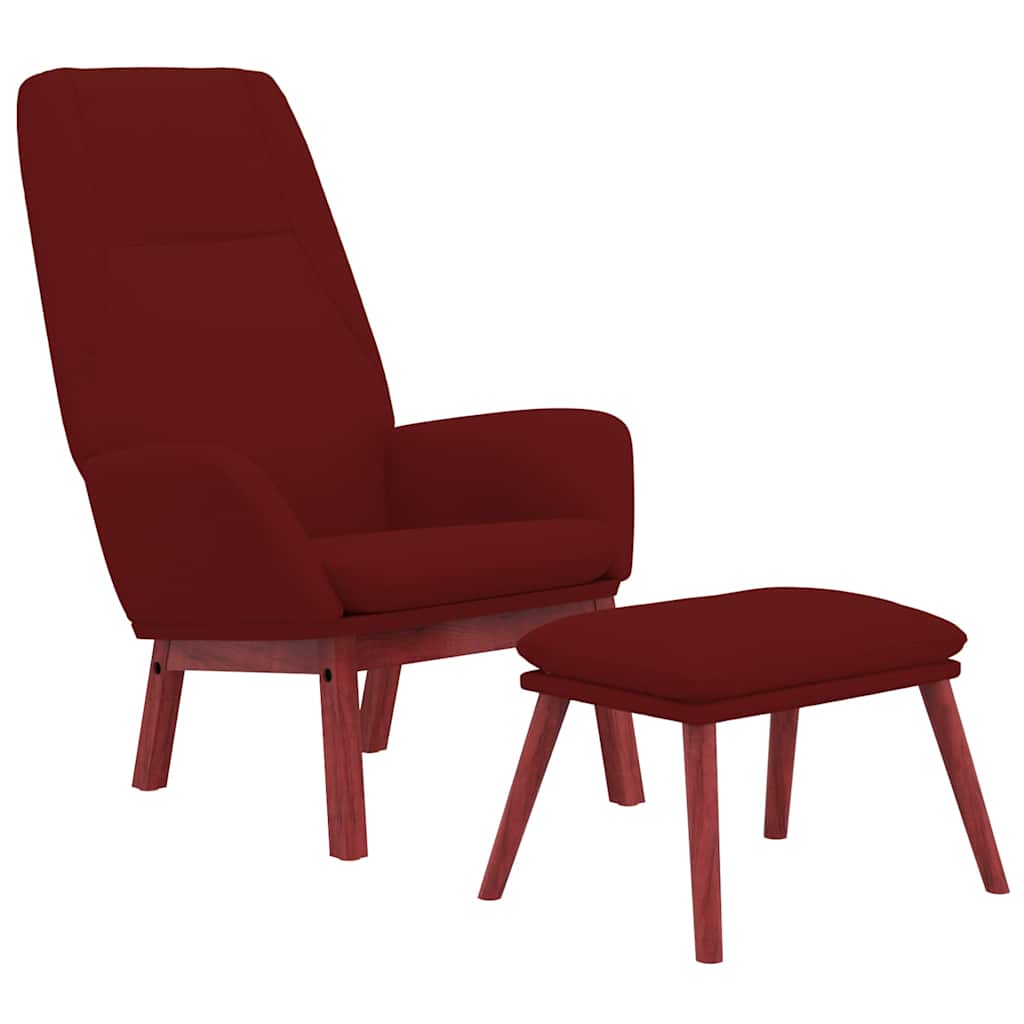 Recliner Chair with Ottoman Burgundy Fabric