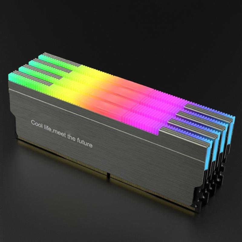 Улучшенный охлаждающий радиатор для модулей оперативной памяти DDR4, настраиваемая ARGB-подсветка, совместимость с несколькими платформами, рассеивание тепла ПК