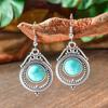 Богемный Поп Круглые Винтажные Длинные Серьги Модные Креативные Колокольчики Бирюзовые Черные Серьги Женские