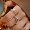 Banyan Tree S925 Silver Luxury Tang Grass Pearl Ring for Women - Retro Fashion Statement Ring