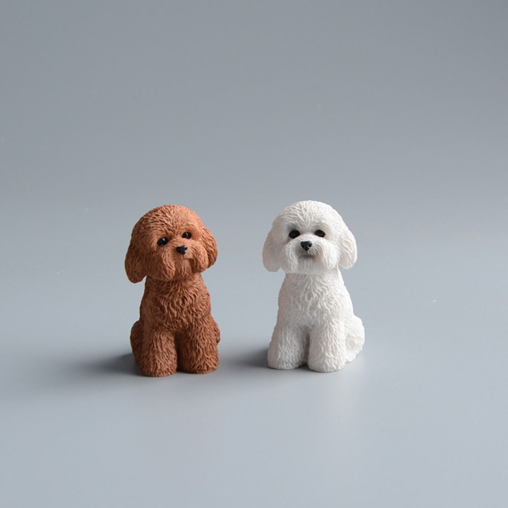 Resin Crafts Mini Animal Ornament Puppy Model Dog Action Figures Poodle Dog Figures  Kids Toys