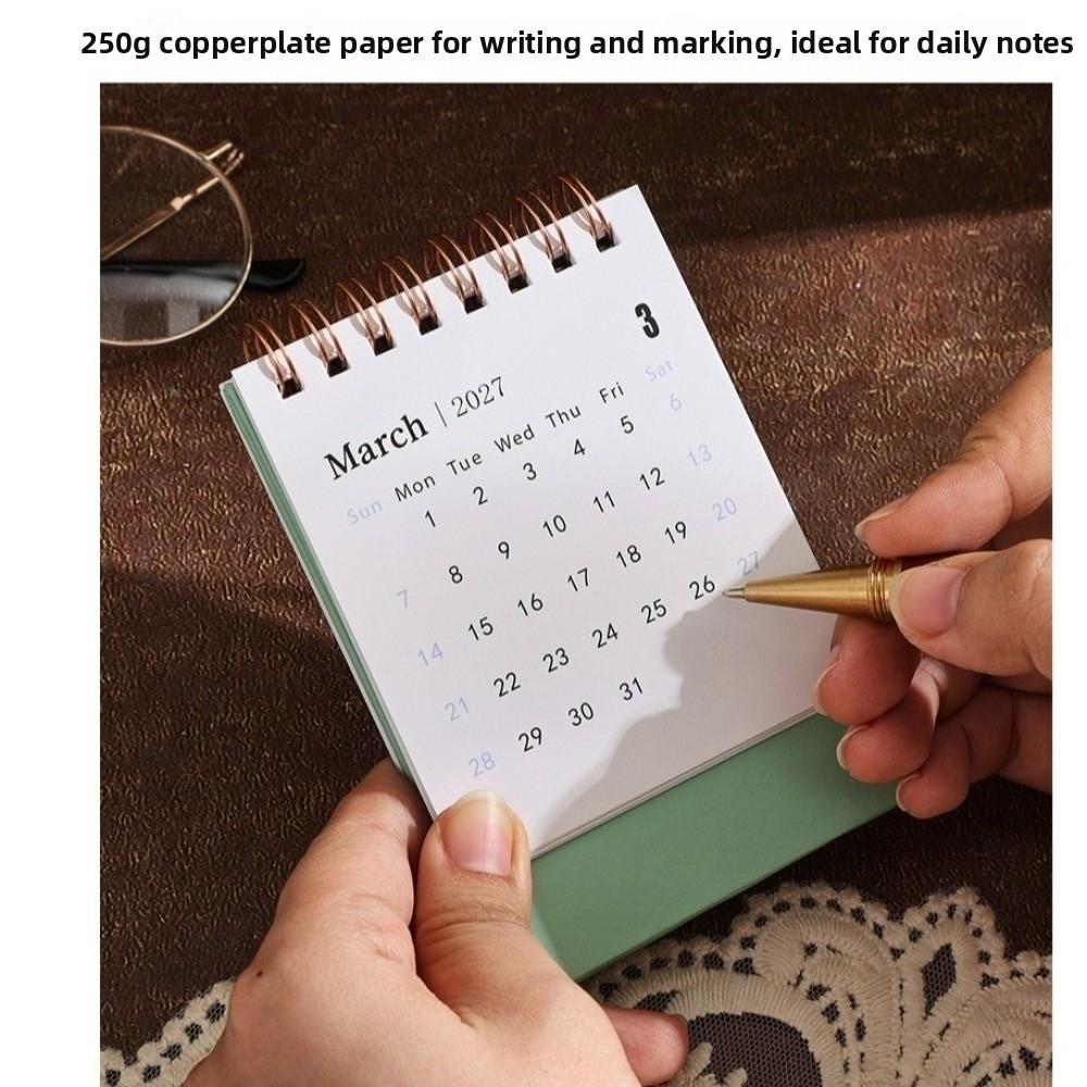 Mini 2027 Desk Calendar Floral Pattern Standing Calendar New Mini Calendar Home Office