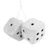Long Hair Hot Stamping Dot Dice Plush Toy Cube Pendant Anime Car Accessories Car Sieve Ornament X1A3