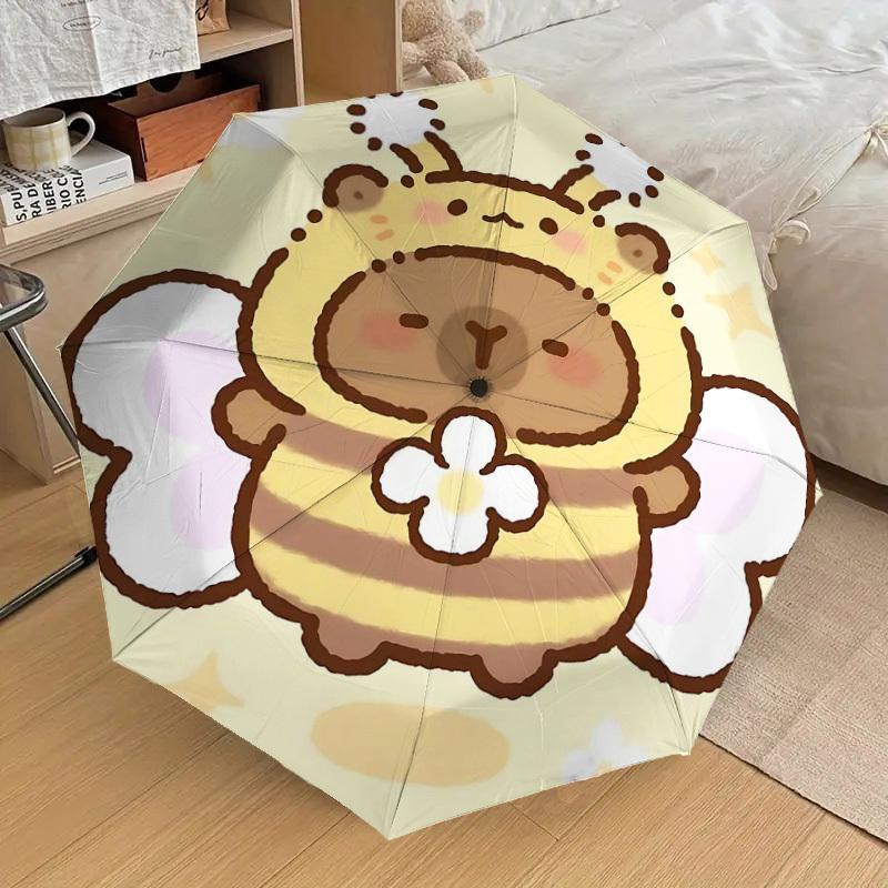 1PC Bee Flower Umbrella-8-Rib Reinforced, Automatic Open, Lightweight & Durable, Cute Fashion Accessory for Outdoor-Y0342