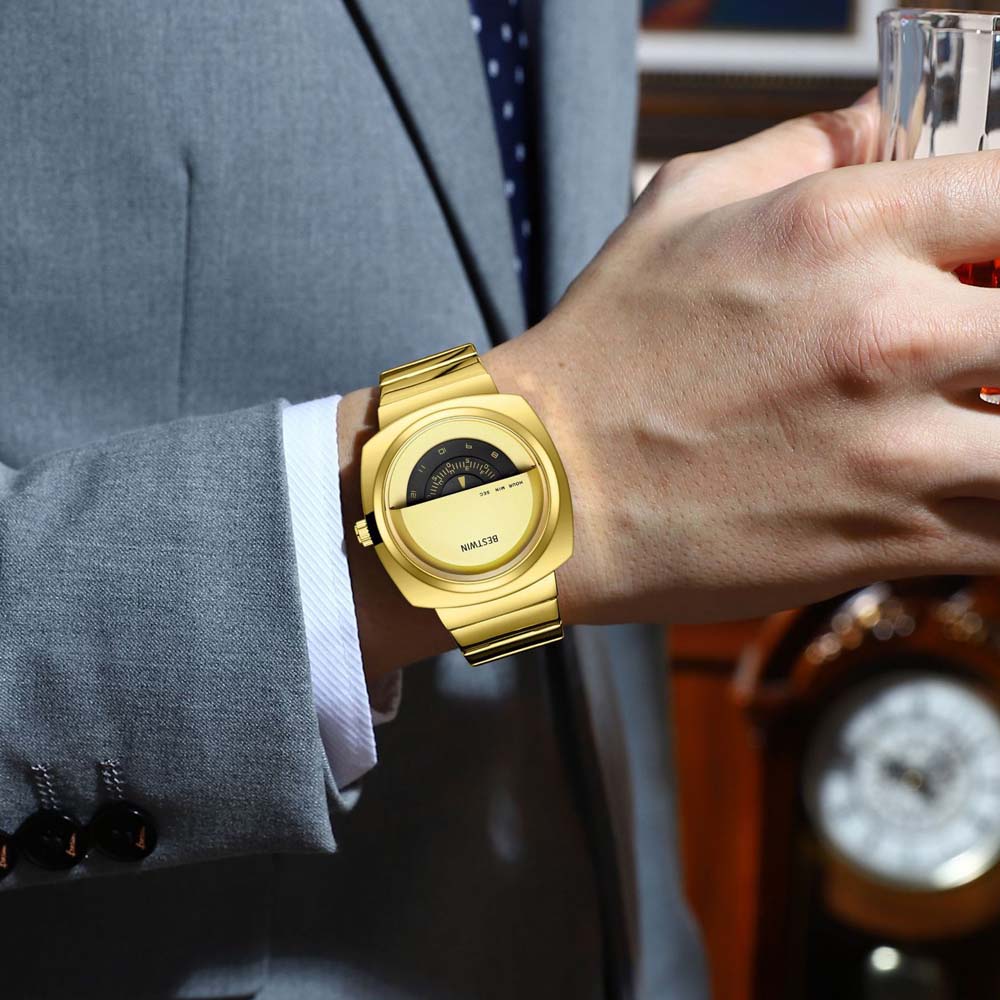 Men's Watch Fashionable Business High Quality Gold Quartz Watch Waterproof Clock Reloj Hombre Wristwatch Gift for Male New