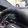 For Toyota Prius 30 XW30 2009-2015 Prius C US 2012-2017 Car Steering Wheel Wrap Cover Hand-stitched Suede Leather Durable Trim