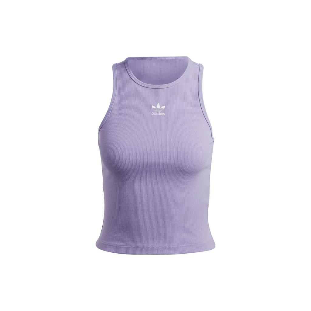Adidas Originals Adicolor Essentials Ribbed Logo Tank Top Women Tops Magic-Light-Purple IB9112