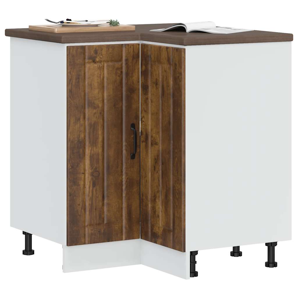 Lucca Kitchen Corner Base Cabinet Smoked Oak Veneer