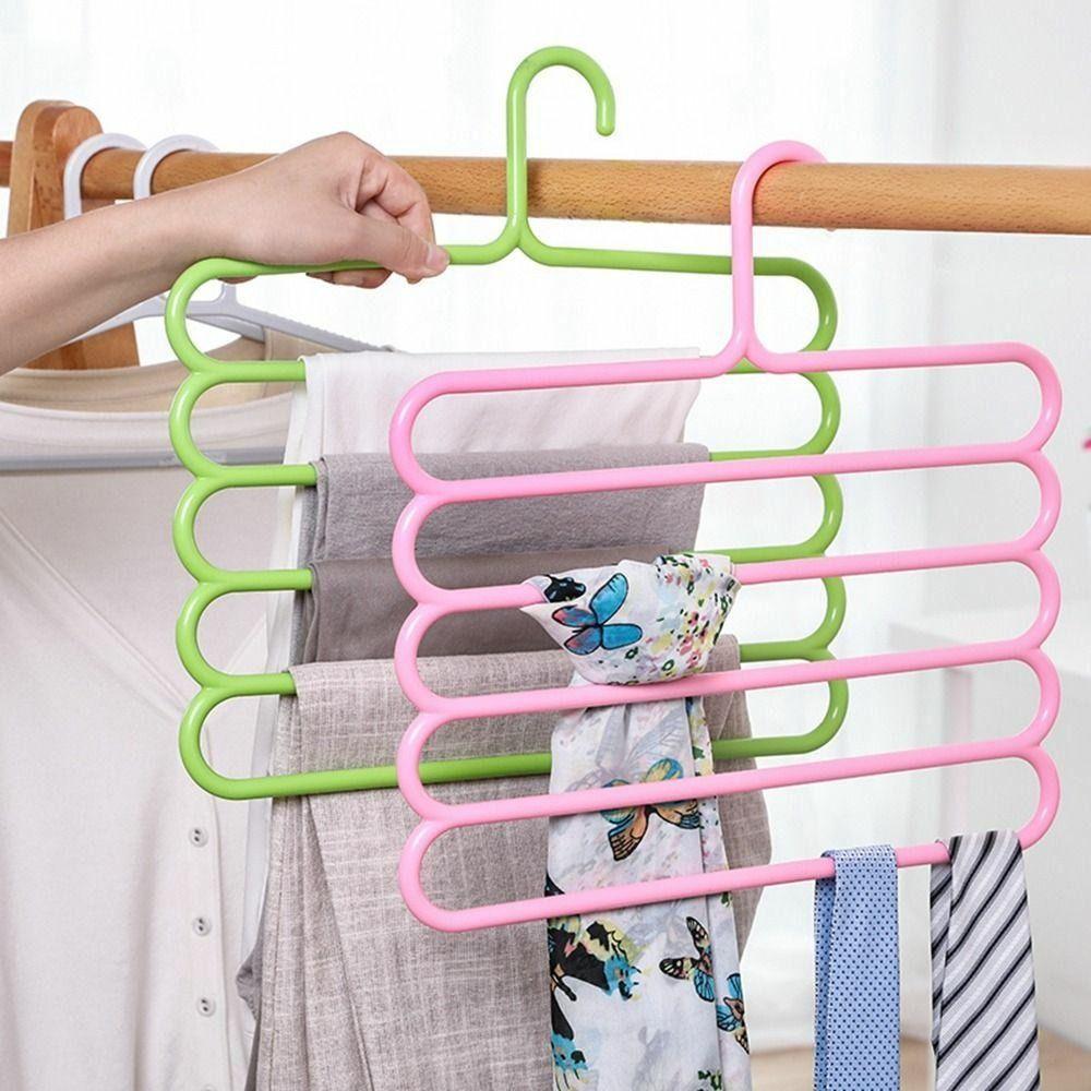 Bedroom Wardrobe Multilayer 5 Layers Storage Rack Clothes Hanger Pants Hangers Trousers Hanger