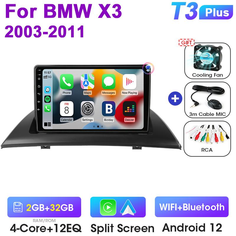 2 Din Android 12 автомобильное радио для BMW X3 E83 2003 - 2011 GPS навигация беспроводная CarPlay интеллектуальные системы авто смарт-авторадио