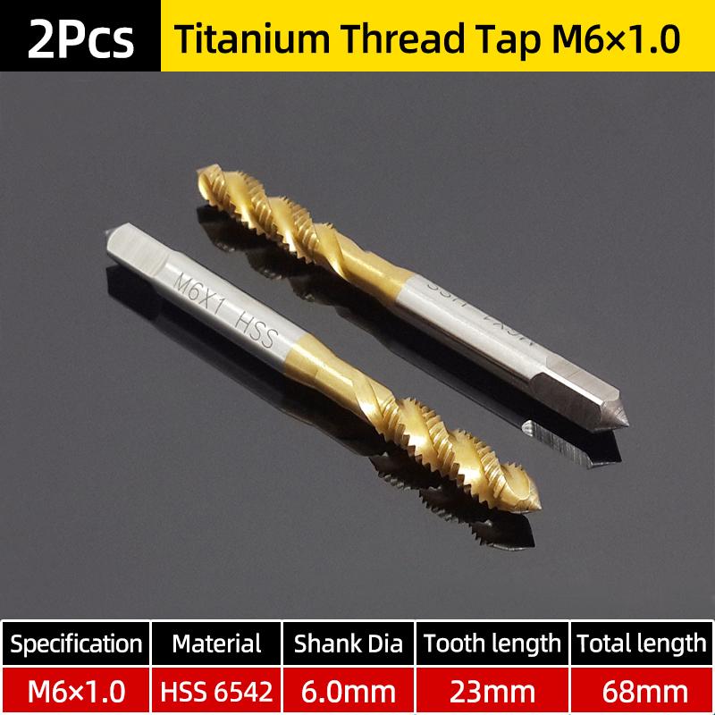 HSS Sprial Thread Tap Titanium Coated Metric SAE Screw Tap Drill Bits M3-M8 Or M2-M12 Machine Plug Tap Threading Tool Hand Tools