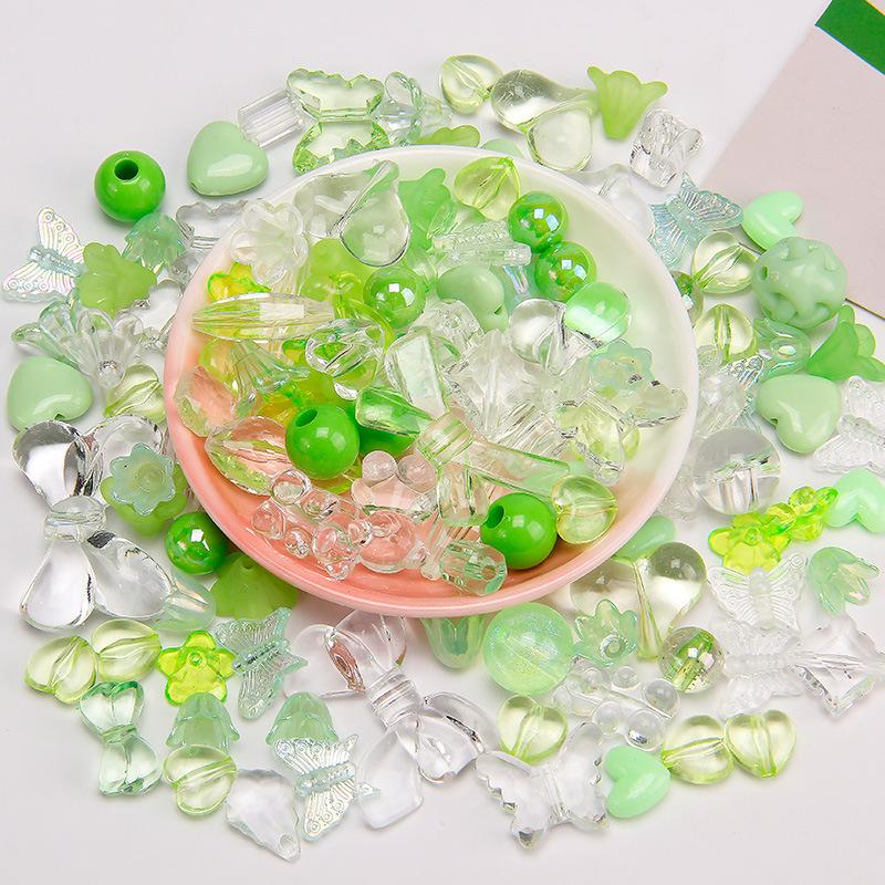 Смешайте акриловые бусины в форме сердца, бусины в форме цветка для поделок своими руками, изготовление швейных принадлежностей из бисера